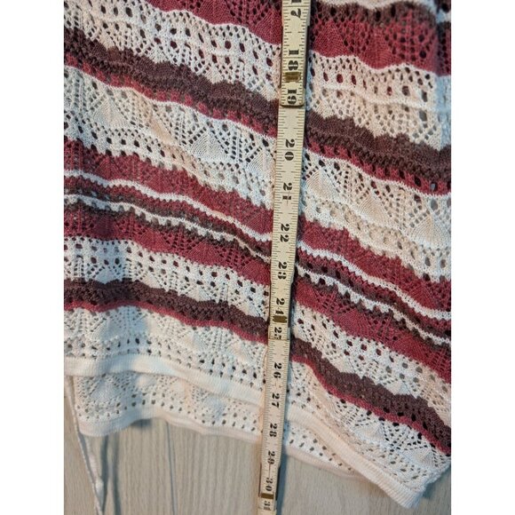 Torrid 2 Open Knit Cinched Front Sweater 3/4 Sleeves 2X Pink - Picture 7 of 7